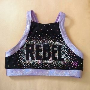 Rebel athletics black and purple sports bra Excellent used condition YM